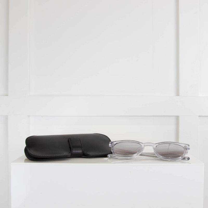 Saint Laurent Silver Mirror D Frame Acetate Sunglasses
