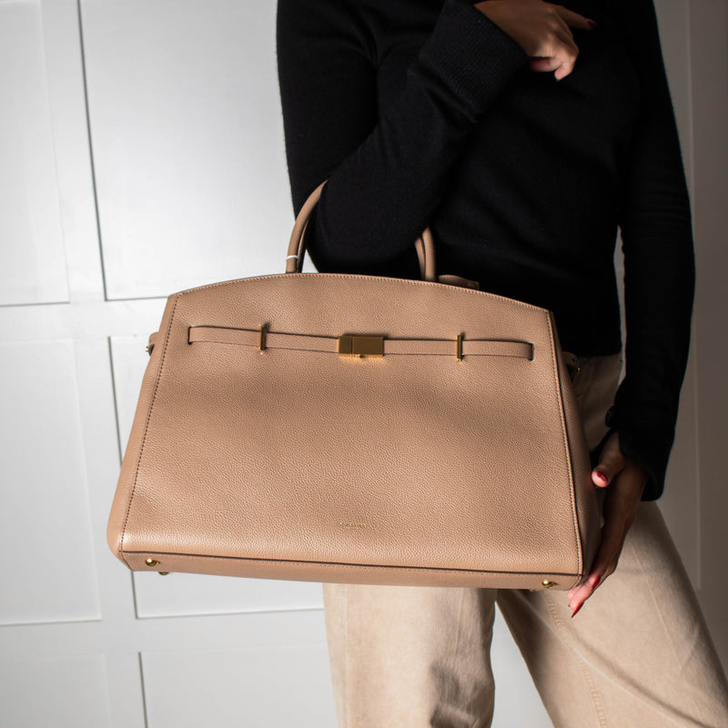 DeMellier Hudson Dark Sand Leather Tote