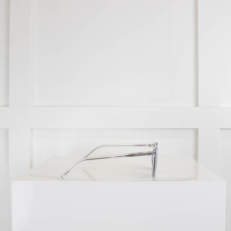 Saint Laurent Silver Mirror D Frame Acetate Sunglasses