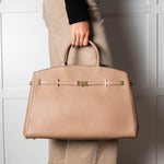 DeMellier Hudson Dark Sand Leather Tote