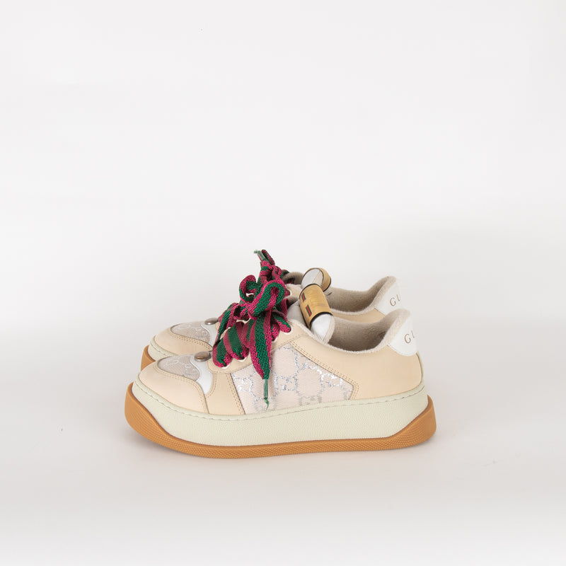 Gucci GG Trainers With Pink / Green Laces