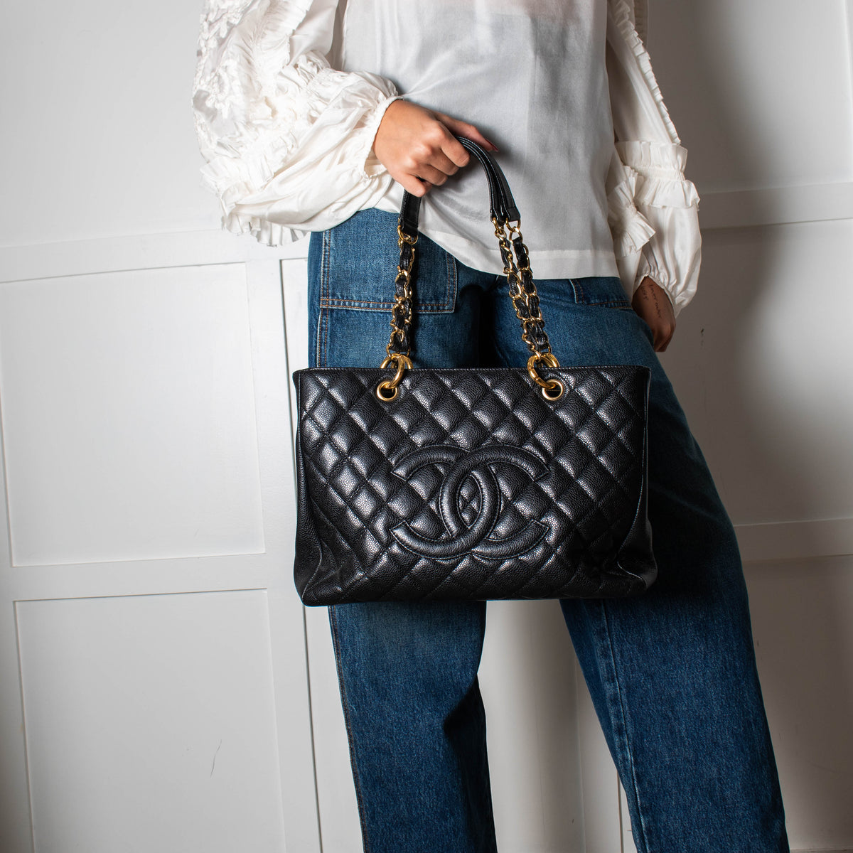 Chanel Black Caviar GST Tote Bag