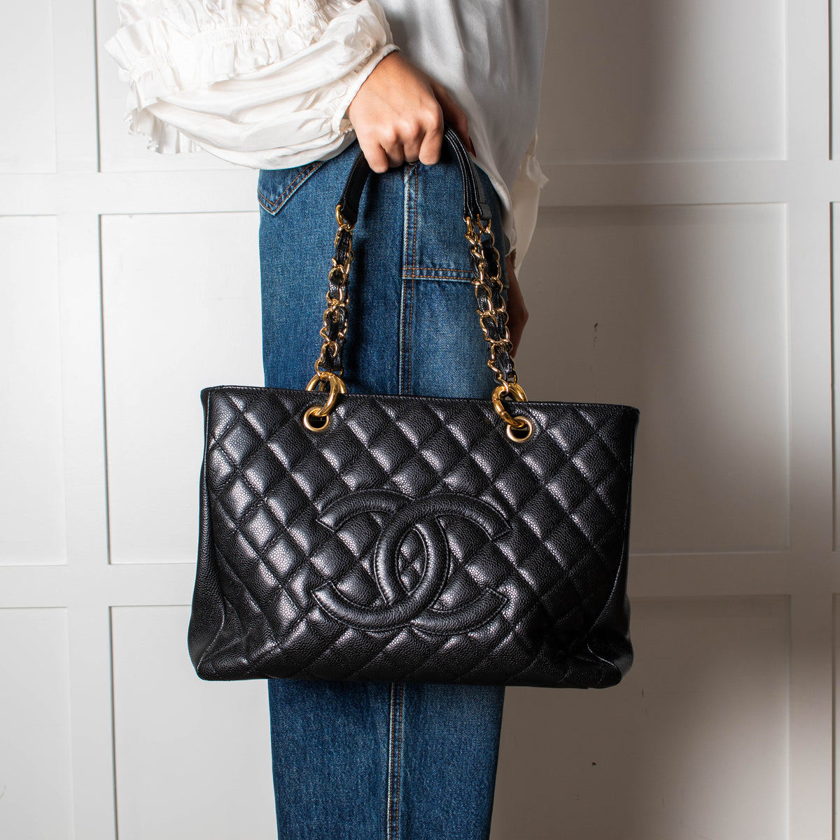 Chanel Black Caviar GST Tote Bag