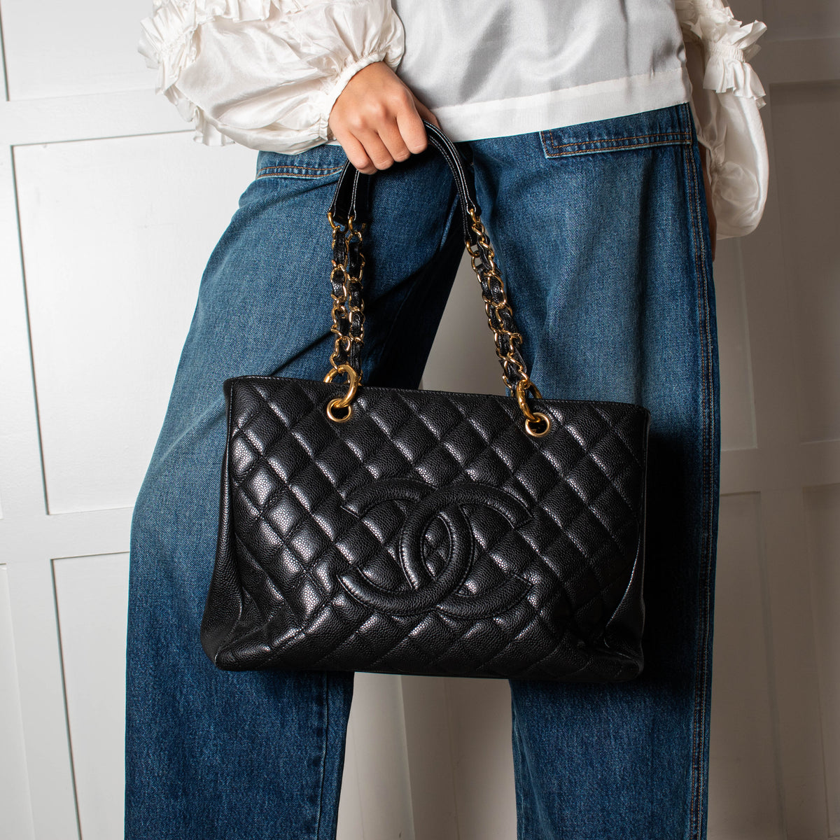 Chanel Black Caviar GST Tote Bag