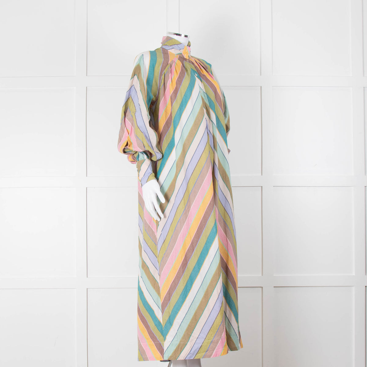 Alemais Cotton Chevron Stripe Shirt Dress