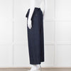 S Max Mara Blue Cotton Embellished Detail Cotton Wide Leg Trousers