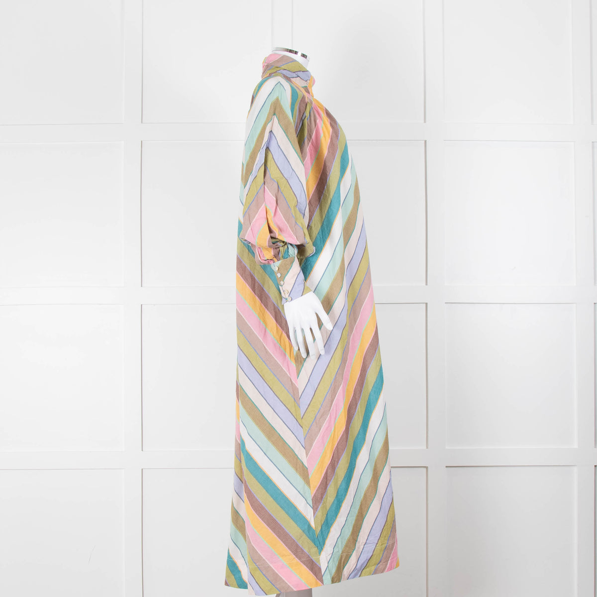 Alemais Cotton Chevron Stripe Shirt Dress