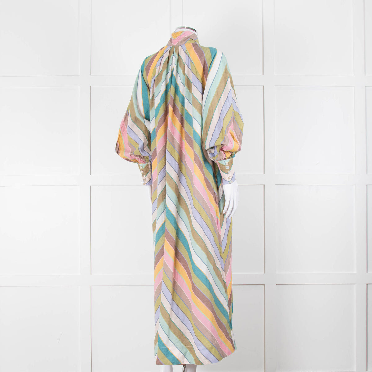 Alemais Cotton Chevron Stripe Shirt Dress