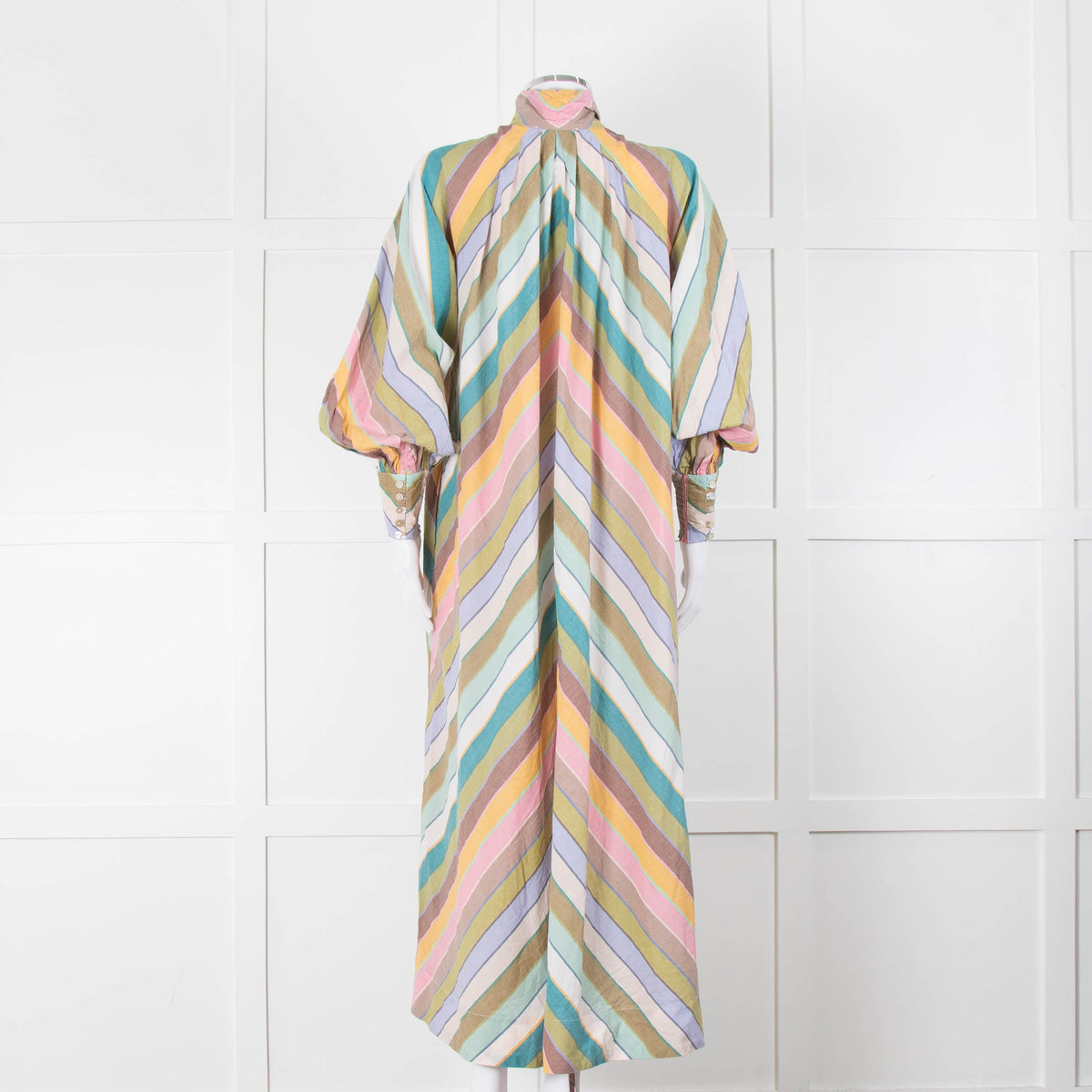 Alemais Cotton Chevron Stripe Shirt Dress