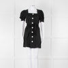 Sandro Black Mini Dress With White Buttons