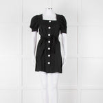 Sandro Black Mini Dress With White Buttons