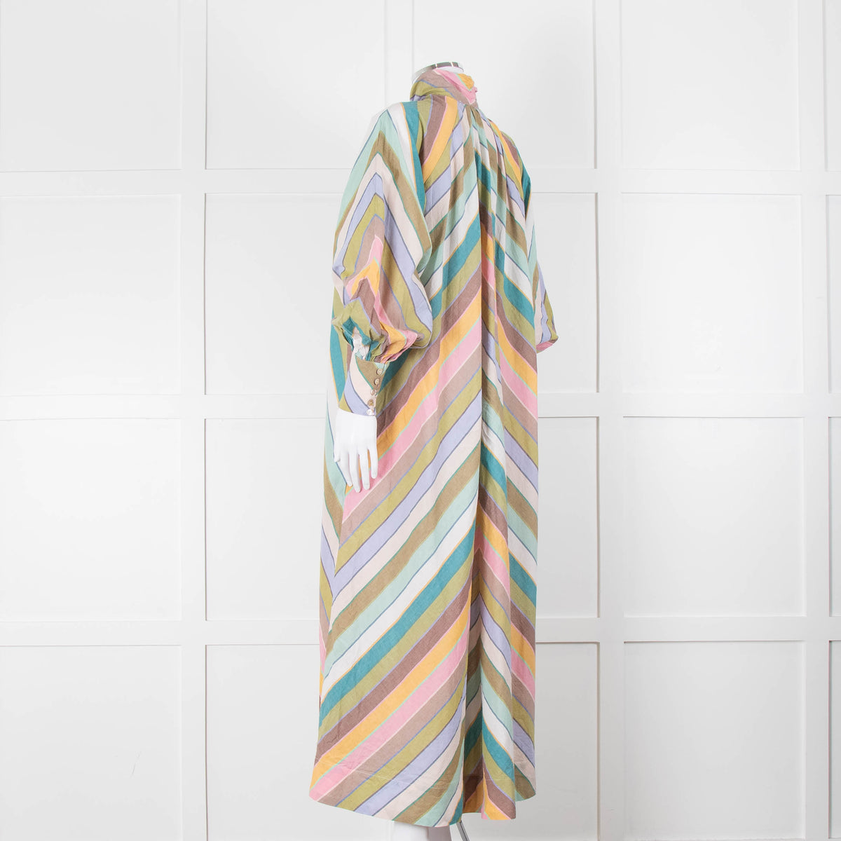 Alemais Cotton Chevron Stripe Shirt Dress