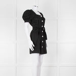Sandro Black Mini Dress With White Buttons
