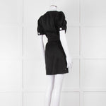 Sandro Black Mini Dress With White Buttons