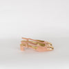 Chanel Pink Suede Block Heel Slingback with Gold Toe Cap