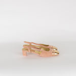 Chanel Pink Suede Block Heel Slingback with Gold Toe Cap
