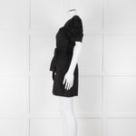 Sandro Black Mini Dress With White Buttons