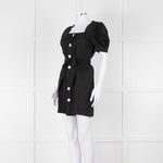 Sandro Black Mini Dress With White Buttons