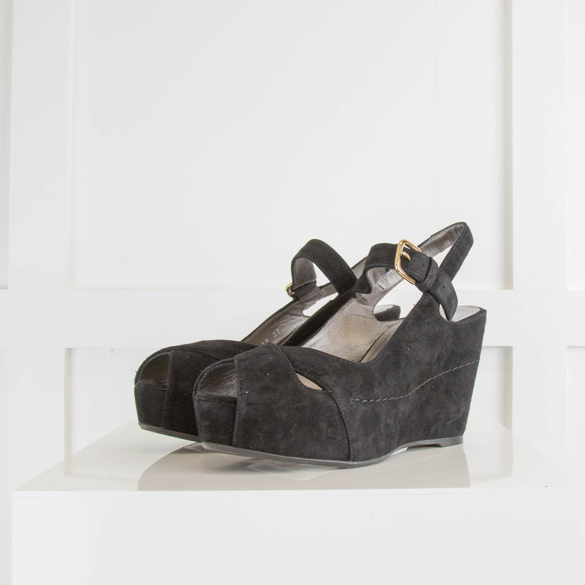 Stuart Weitzman Black Turnover Sandal