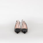 Roger Vivier Black Patent Kitten Wedge Heels with Toe Buckle