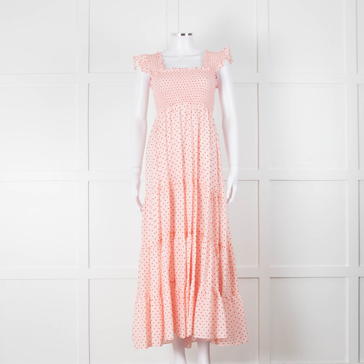 Rixo Mischa Polka Dot Pink Cotton Dress