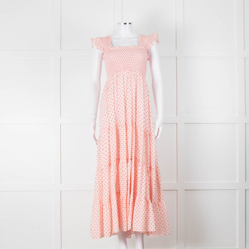 Rixo Mischa Polka Dot Pink Cotton Dress