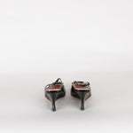 Roger Vivier Black Patent Kitten Wedge Heels with Toe Buckle