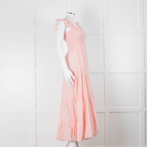Rixo Mischa Polka Dot Pink Cotton Dress