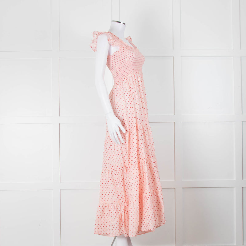 Rixo Mischa Polka Dot Pink Cotton Dress