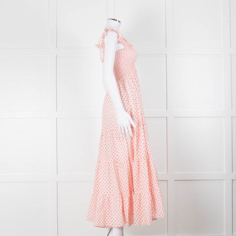 Rixo Mischa Polka Dot Pink Cotton Dress