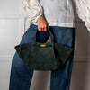 DeMeiller Green Suede Midi New York Tote