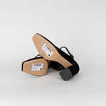 Le Monde Beryl Black Velvet Mary Jane Heeled Pumps
