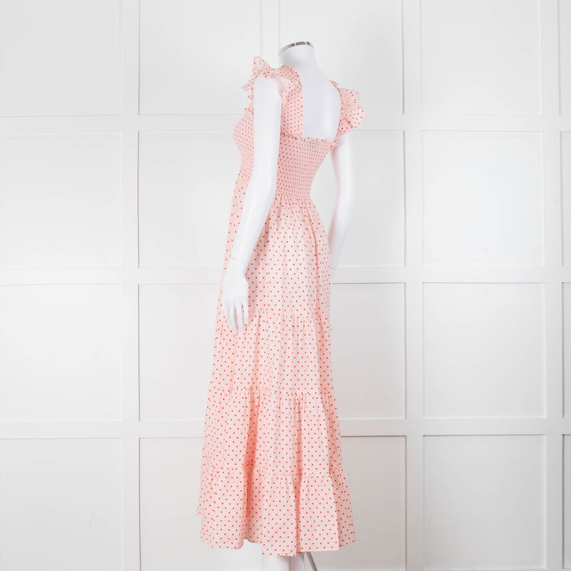 Rixo Mischa Polka Dot Pink Cotton Dress