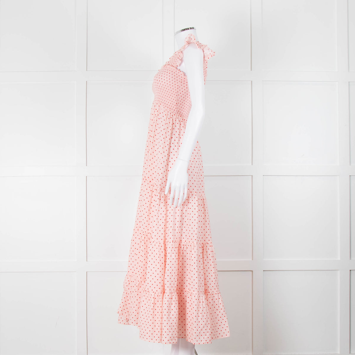 Rixo Mischa Polka Dot Pink Cotton Dress
