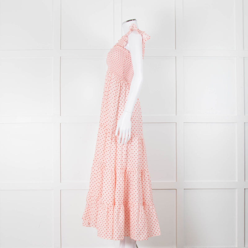 Rixo Mischa Polka Dot Pink Cotton Dress