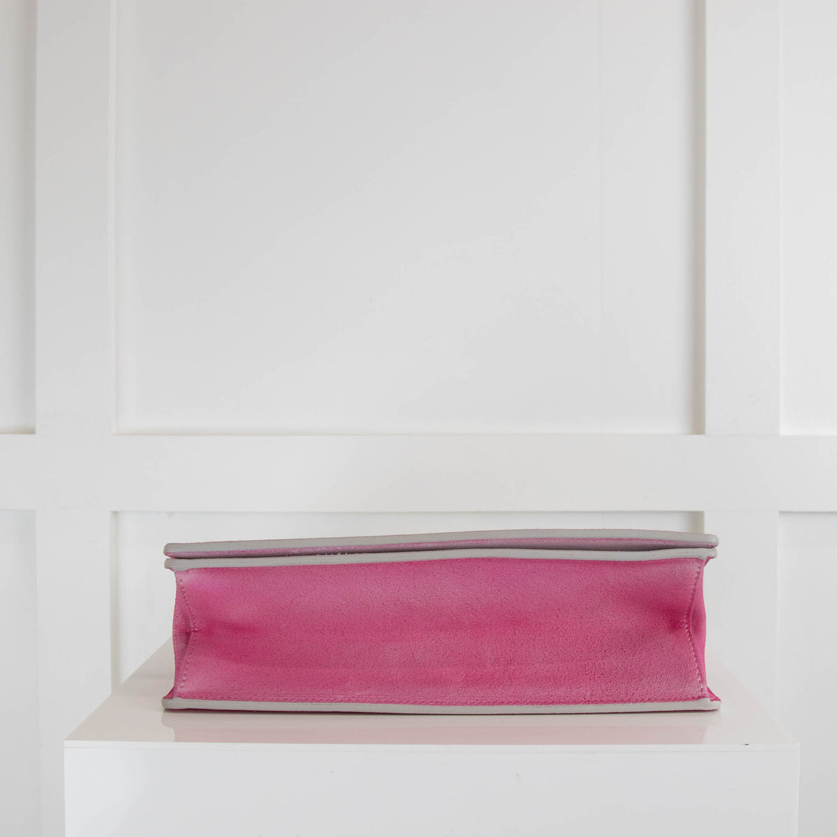 Off White Pink Sprayed Suede Jitney 2.8 Handbag