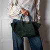 DeMeiller Green Suede Midi New York Tote