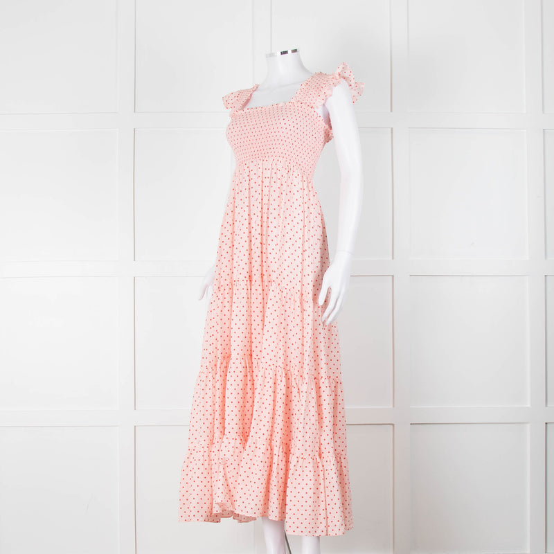 Rixo Mischa Polka Dot Pink Cotton Dress