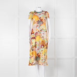 La Double J Orange Floral T-Shirt Dress