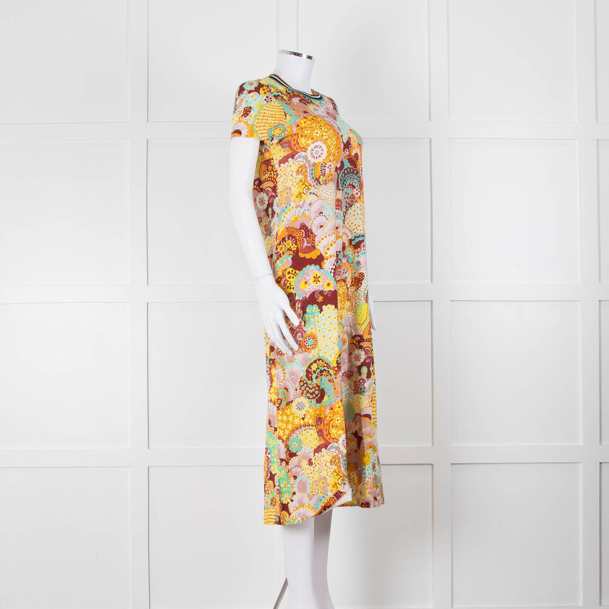 La Double J Orange Floral T-Shirt Dress