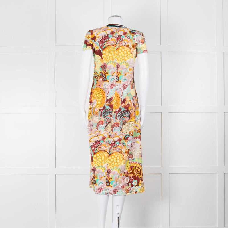 La Double J Orange Floral T-Shirt Dress