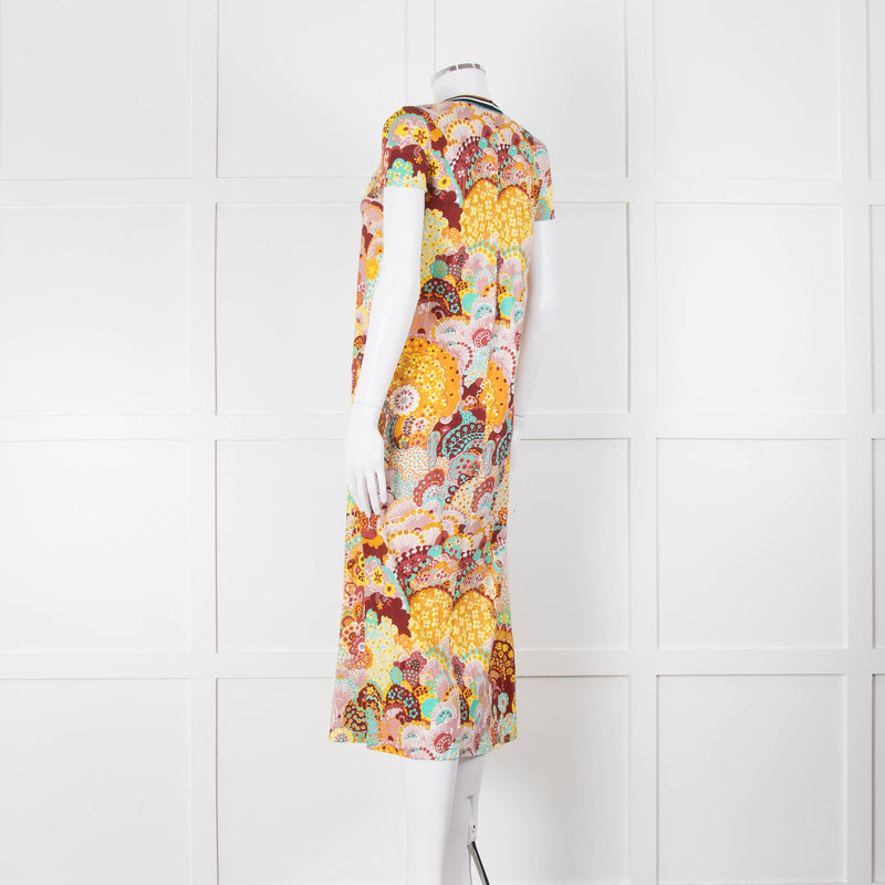 La Double J Orange Floral T-Shirt Dress