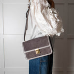 DeMellier Paris Grey Suede Shoulder Bag