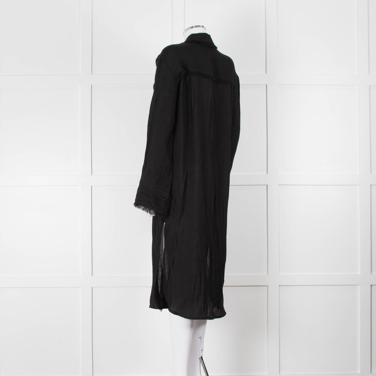 Day Birger et Mikkelson Black Fringed Hem Shirt Dress