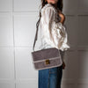 DeMellier Paris Grey Suede Shoulder Bag
