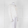 See By Chloe Cream Broderie Cotton Frill Neck Blouse