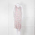 Isabel Marant White Midi Dress with Pink Flower Print