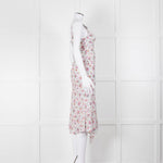 Isabel Marant White Midi Dress with Pink Flower Print