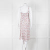 Isabel Marant White Midi Dress with Pink Flower Print