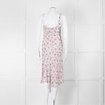 Isabel Marant White Midi Dress with Pink Flower Print